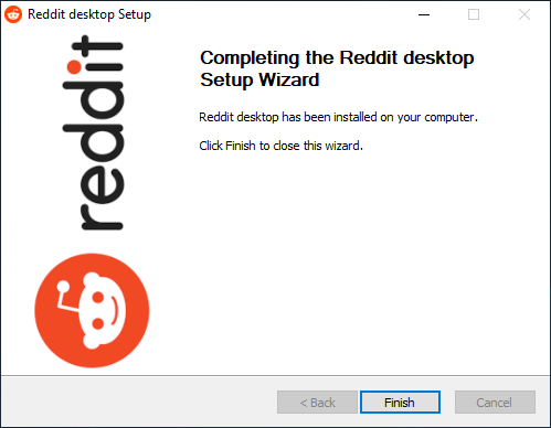 Reddit Desktop Install Finish